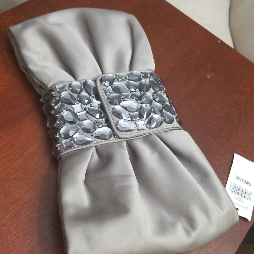 Banana Republic Silver Gray Clutch Purse